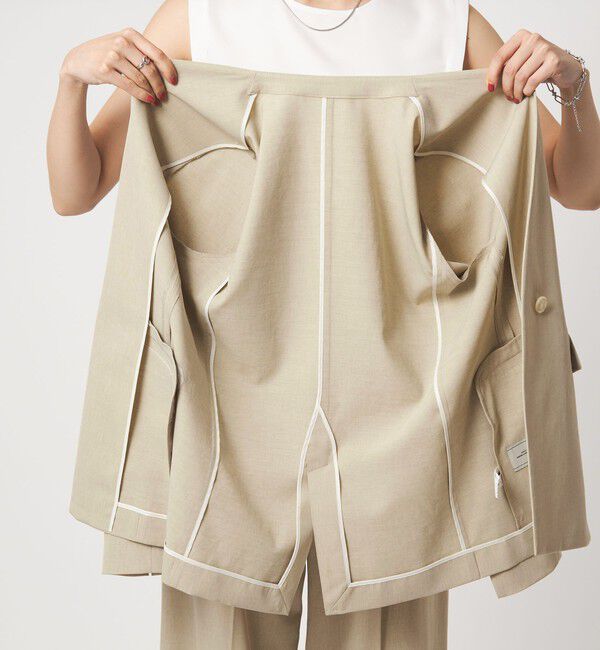 UNITED ARROWS green label relaxing「［size SHORTあり］サラフール ノーラペル ジャケット ストレッチ 接触冷感 UVカット」|ノーカラージャケット|