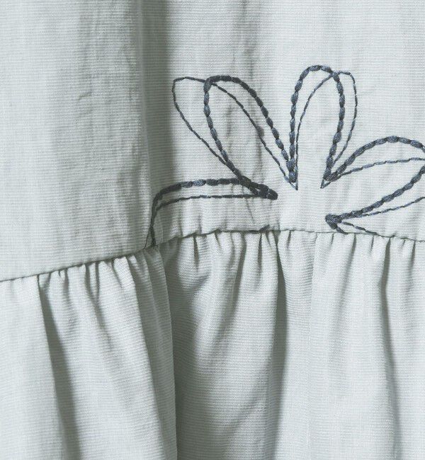 EMMEL REFINES「＜EMMEL REFINES＞EM フラワーシシュウ キリカエ ギャザー ワンピース」|ワンピース|