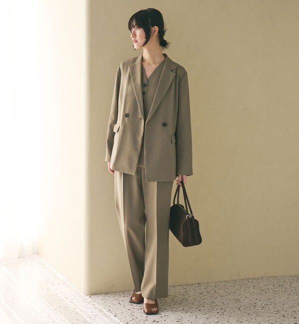BEAUTY&YOUTH UNITED ARROWS「【WEB限定 Wardrobe DAILY MINIMAL】メランジ タックストレートパンツ ウォッシャブル」|スラックス|MOCA