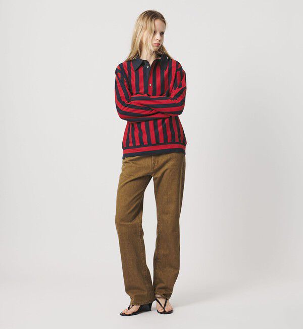 ATTISESSION「＜ATTISESSION＞コットン ストライプ ラガー シャツ」|ポロシャツ|