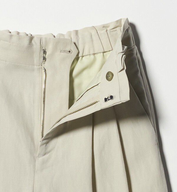 BEAUTY&YOUTH UNITED ARROWS「麻ブレンド バックゴム タック ワイドパンツ」|チノ|