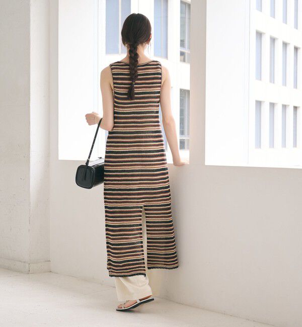 BEAUTY&YOUTH UNITED ARROWS「コットン メッシュ ボーダーワンピース」|ワンピース|