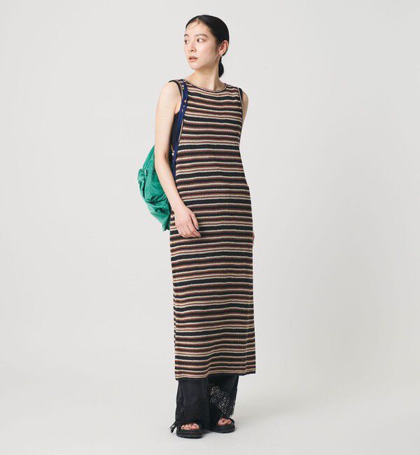 BEAUTY&YOUTH UNITED ARROWS「コットン メッシュ ボーダーワンピース」|ワンピース|