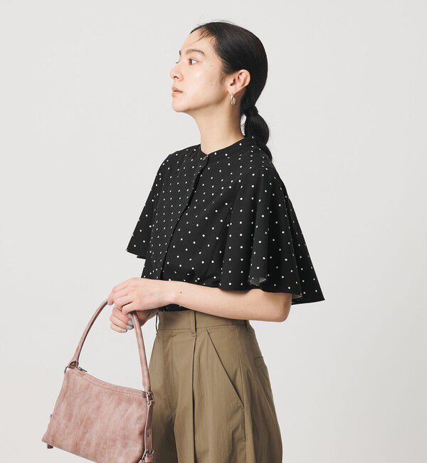 BEAUTY&YOUTH UNITED ARROWS「【WEB限定】ドット フリルスリーブブラウス ウォッシャブル」|シャツ・ブラウス|
