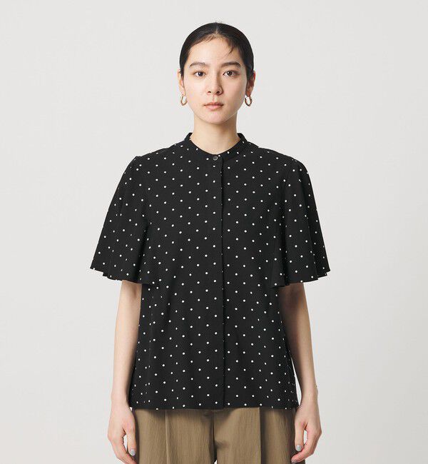 BEAUTY&YOUTH UNITED ARROWS「【WEB限定】ドット フリルスリーブブラウス ウォッシャブル」|シャツ・ブラウス|