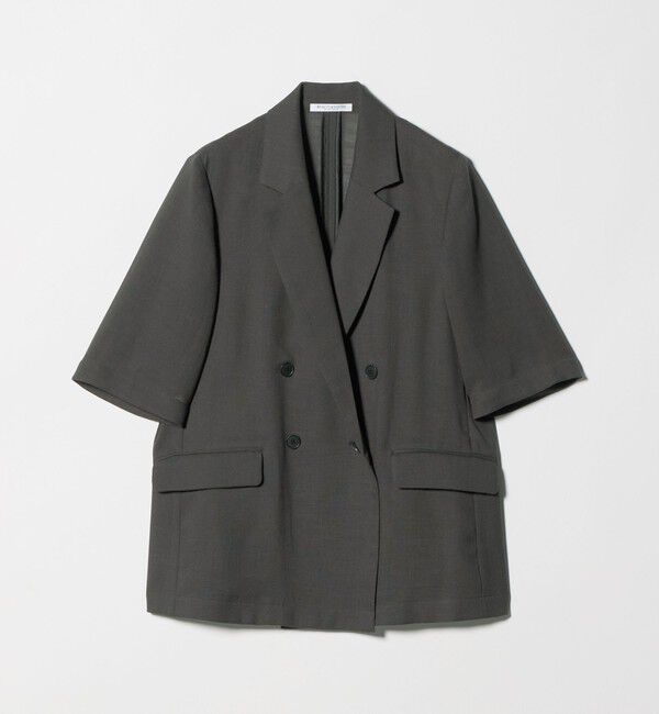 BEAUTY&YOUTH UNITED ARROWS「ポリエステル メッシュ ハーフスリーブ ジャケット ウォッシャブル」|テーラードジャケット|DK.GRAY