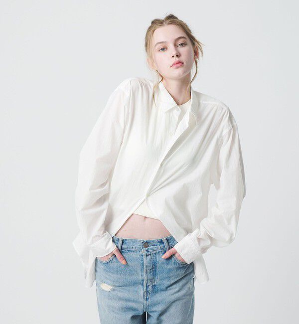 California General Store「＜CGS.＞ナイロン レギュラーカラー シャツ」|シャツ・ブラウス|WHITE