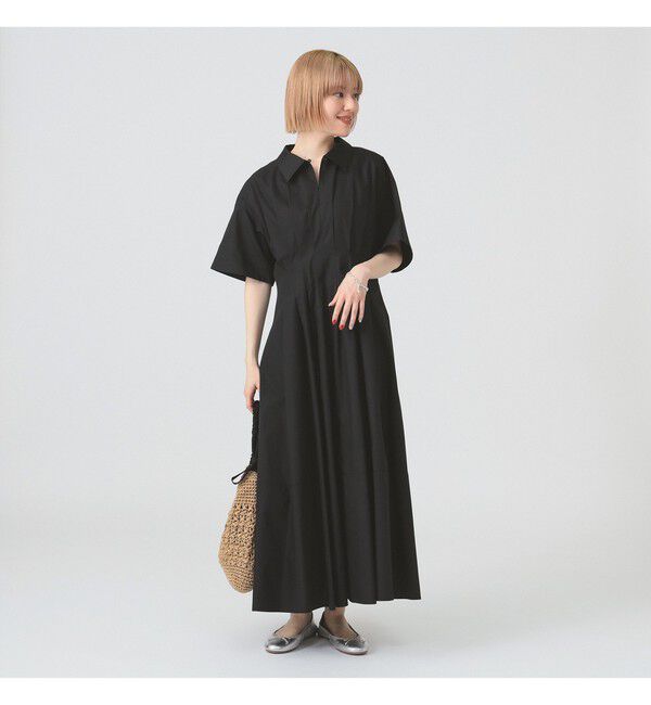 Ray BEAMS 「タック ウエスト シャツ ワンピース」|ワンピース|