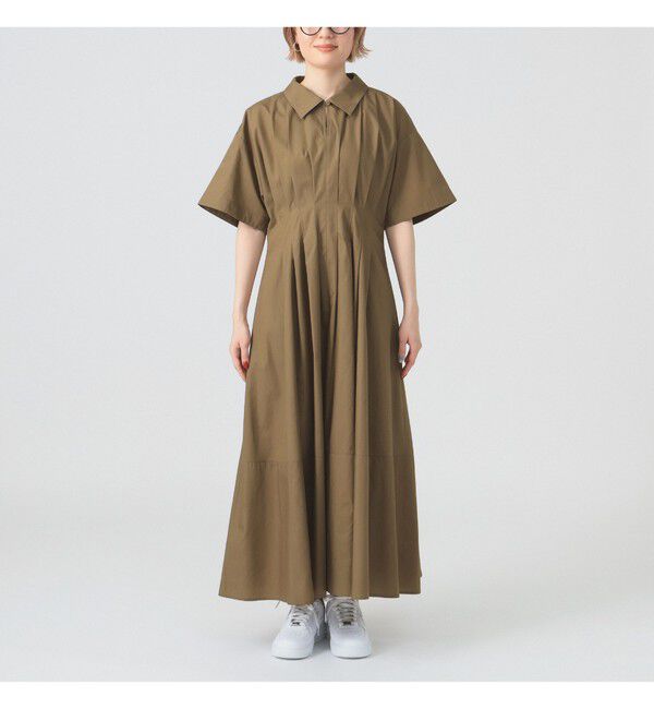 Ray BEAMS 「タック ウエスト シャツ ワンピース」|ワンピース|