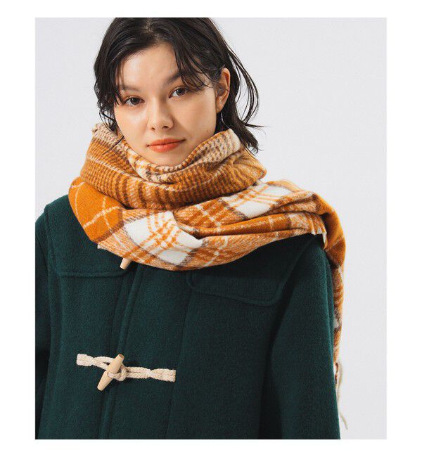 BEAMSBOY「大判 チェック柄 ストール」|マフラー|
