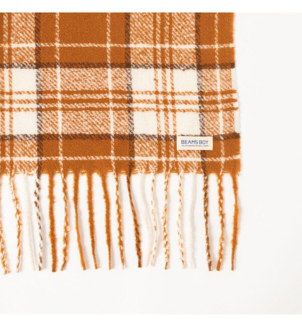 BEAMSBOY「大判 チェック柄 ストール」|マフラー|