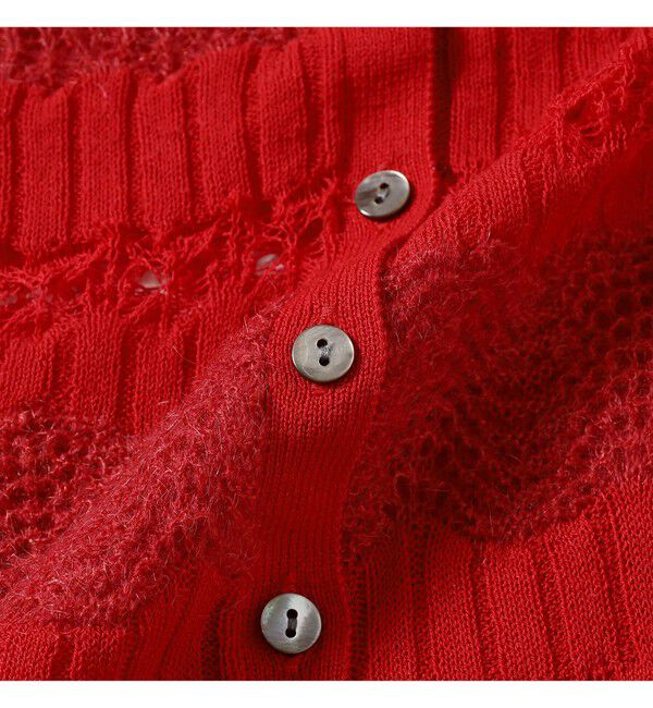 Ray BEAMS 「ボーダー レース編み ベスト」|ニット・セーター|