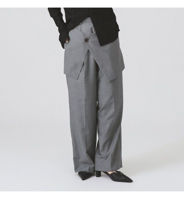 Ray BEAMS 「フロント ラップ ワイド パンツ」|チノ|