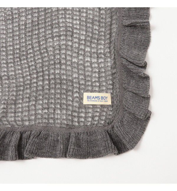 BEAMSBOY「透かし編み フリル ストール」|マフラー|