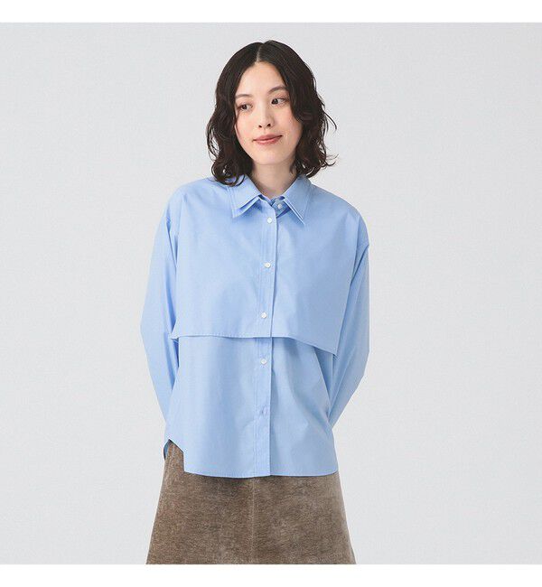 Ray BEAMS 「Ｗカラー レイヤード シャツ」|シャツ・ブラウス|BLUE