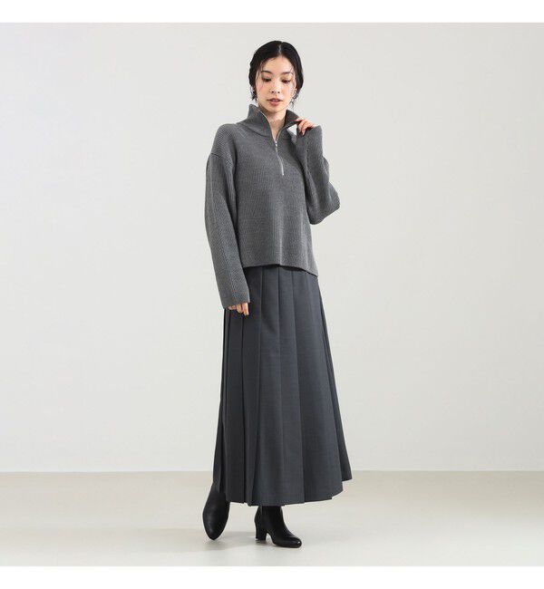 Demi-Luxe BEAMS 「BATONER / ウール リブ ハーフジップ ニット」|ニット・セーター|