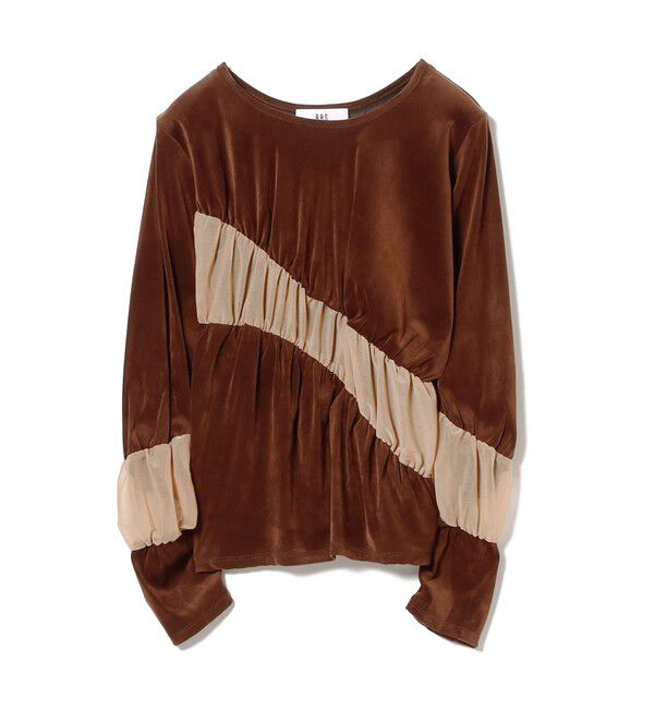 Ray BEAMS 「RBS / ベロア ライン ギャザー Tシャツ」|Tシャツ・カットソー|