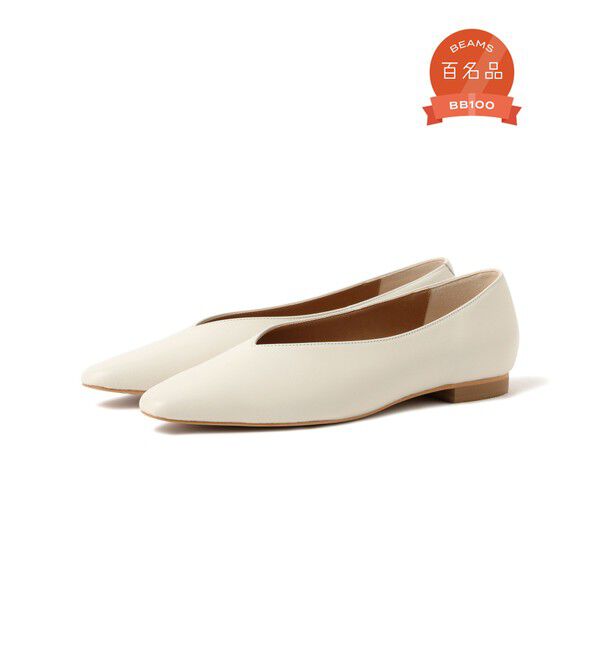 Demi-Luxe BEAMS 「Vカット フラット パンプス」|パンプス|IVORY