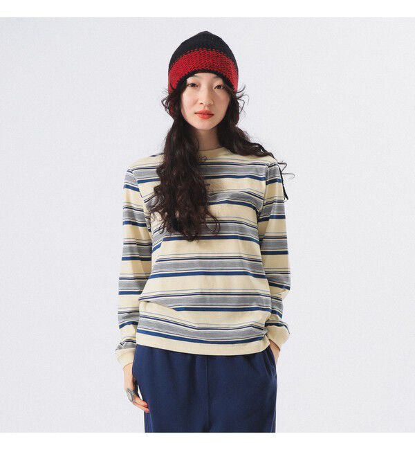 BEAMSBOY「ボーイ エンブロイダリー ボーダー ロングスリーブ Tシャツ」|Tシャツ・カットソー|IVORY