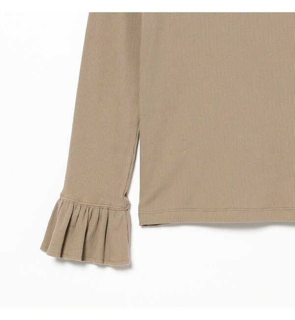 BEAMSBOY「リブ フリル ギャザー ロングスリーブ」|Tシャツ・カットソー|