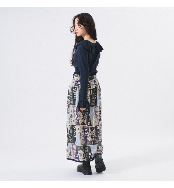 BEAMSBOY「リブ フリル ギャザー ロングスリーブ」|Tシャツ・カットソー|