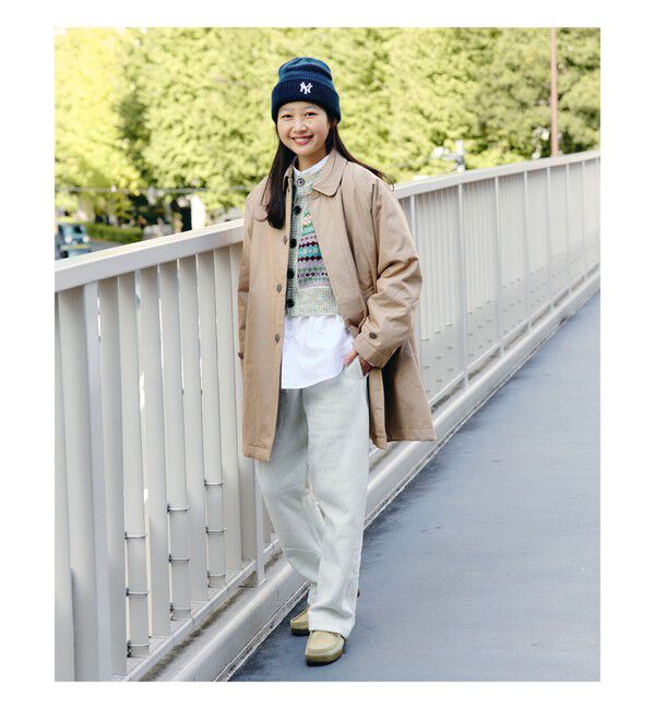 BEAMSBOY「コットン ポリエステル シャンブレー ステンカラー コート」|ダッフルコート|BEIGE