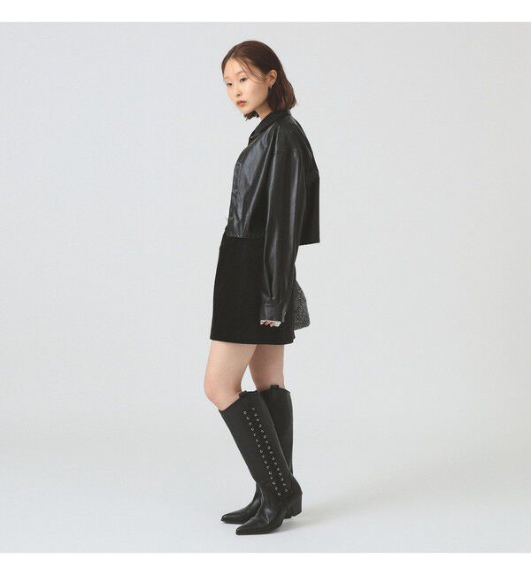 Ray BEAMS 「フェイクレザー クロップド シャツ」|シャツ・ブラウス|