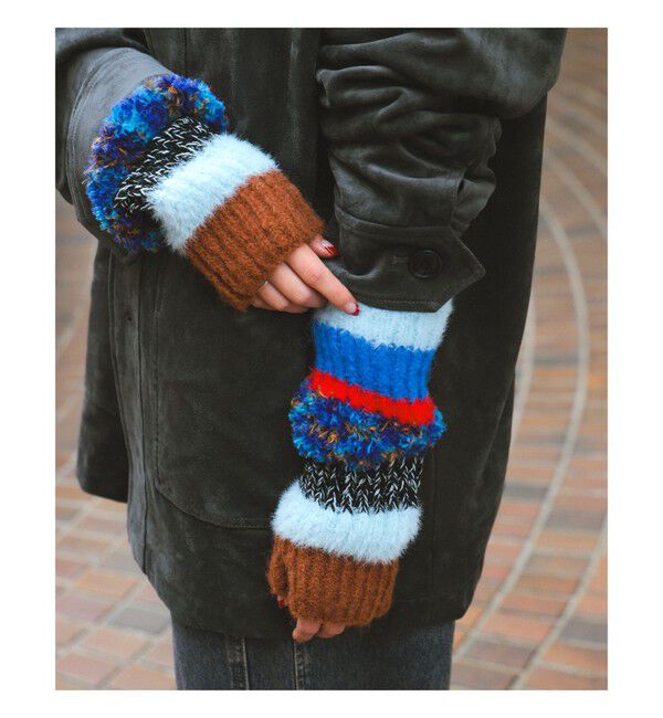 Ray BEAMS 「ミックス ニット グローブ」|手袋|