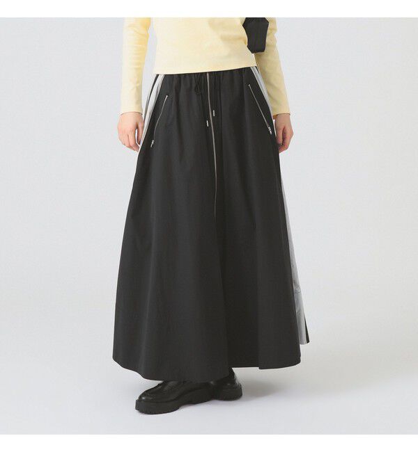 Ray BEAMS 「サイドライン ギャザー スカート」|スカート|BLACK