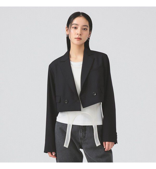 Ray BEAMS 「2ボタン W クロップド ジャケット」|テーラードジャケット|
