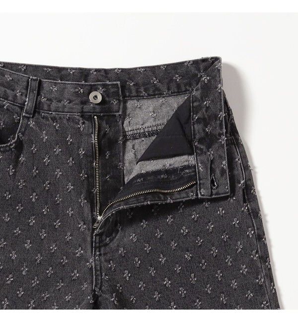 Ray BEAMS 「ジャカード デニム ストレート パンツ」|デニム|