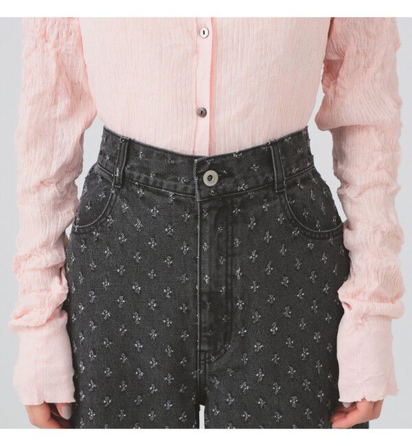 Ray BEAMS 「ジャカード デニム ストレート パンツ」|デニム|