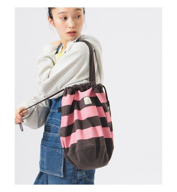 BEAMSBOY「【別注】N,P,E / ボーダー カットソー ペイシェントバッグ L」|その他|BROWN/PINK