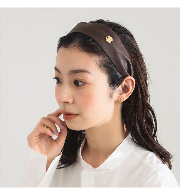 Demi-Luxe BEAMS 「TRESSE / ワイド レザー カチューシャ」|その他|BROWN