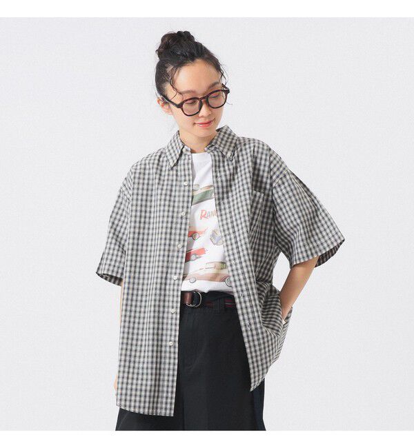 BEAMSBOY「ボーイ チェック ビッグ ボタンダウン シャツ」|シャツ・ブラウス|CHARCOAL.G