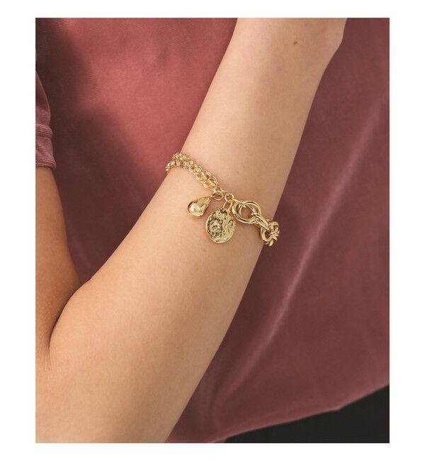 Ray BEAMS 「ミックス チェーン モチーフ ブレスレット」|ブレスレット・バングル|GOLD