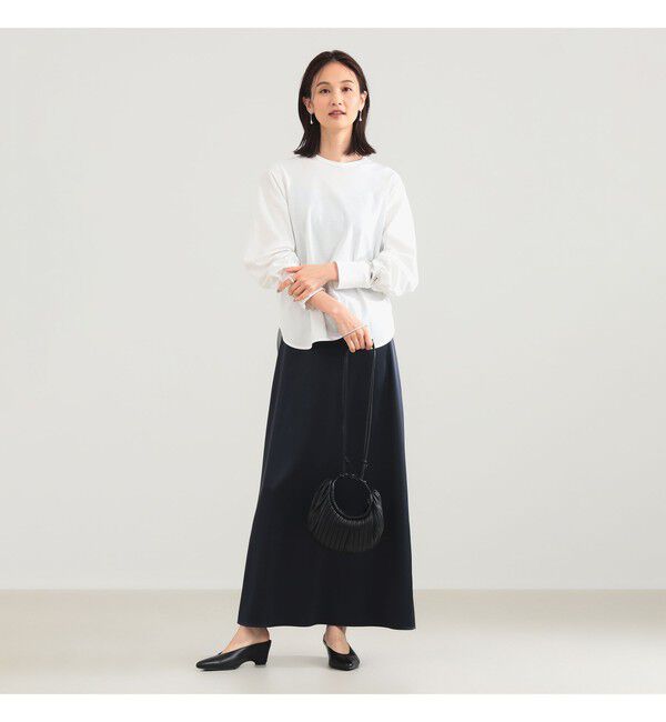 Demi-Luxe BEAMS 「コットンキュプラ ラウンドヘム ロングスリーブ Tシャツ」|Tシャツ・カットソー|