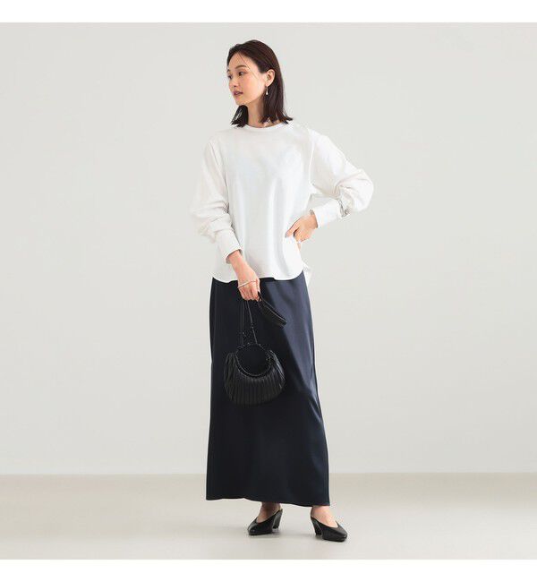 Demi-Luxe BEAMS 「コットンキュプラ ラウンドヘム ロングスリーブ Tシャツ」|Tシャツ・カットソー|