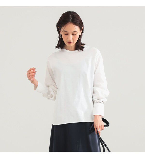 Demi-Luxe BEAMS 「コットンキュプラ ラウンドヘム ロングスリーブ Tシャツ」|Tシャツ・カットソー|