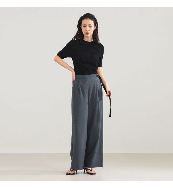 Demi-Luxe BEAMS 「AK+1 / シアー サイドベルト パンツ」|チノ|