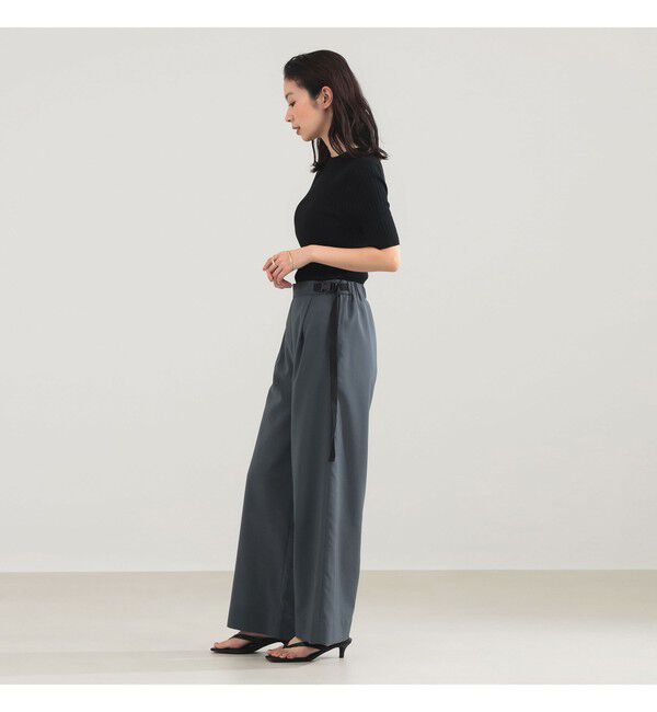 Demi-Luxe BEAMS 「AK+1 / シアー サイドベルト パンツ」|チノ|