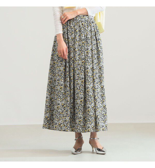Demi-Luxe BEAMS 「プチフラワー プリント スカート」|スカート|YELLOW系