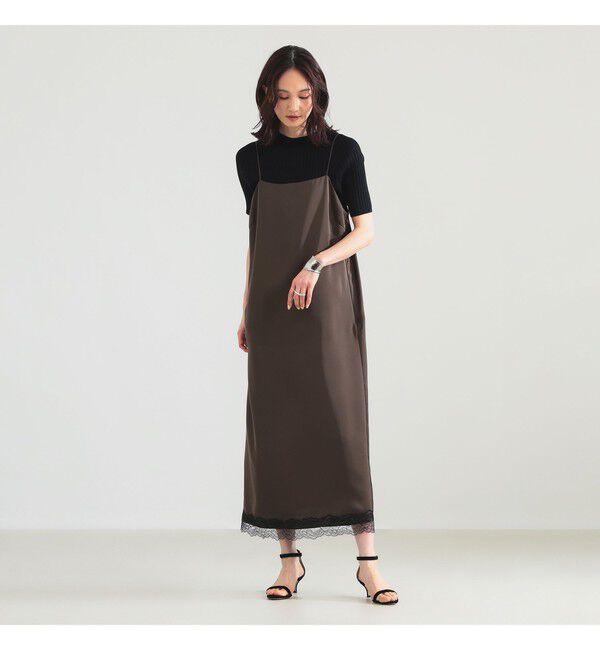 Demi-Luxe BEAMS 「リバーレース キャミソール ワンピース」|ワンピース|BROWN