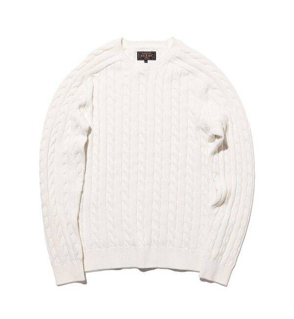 BEAMS PLUS「Crew Cable」|ニット・セーター|WHITE