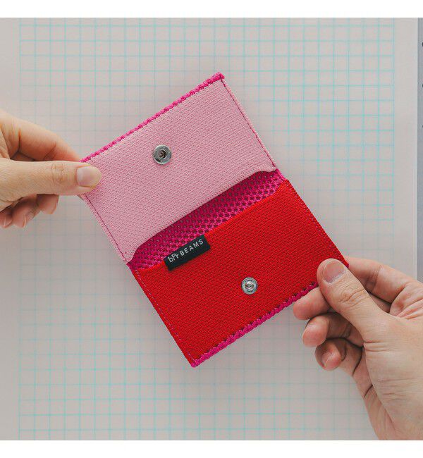 BEAMS「bPr BEAMS / マルチ ニット カードケース」|ステーショナリー|PINK