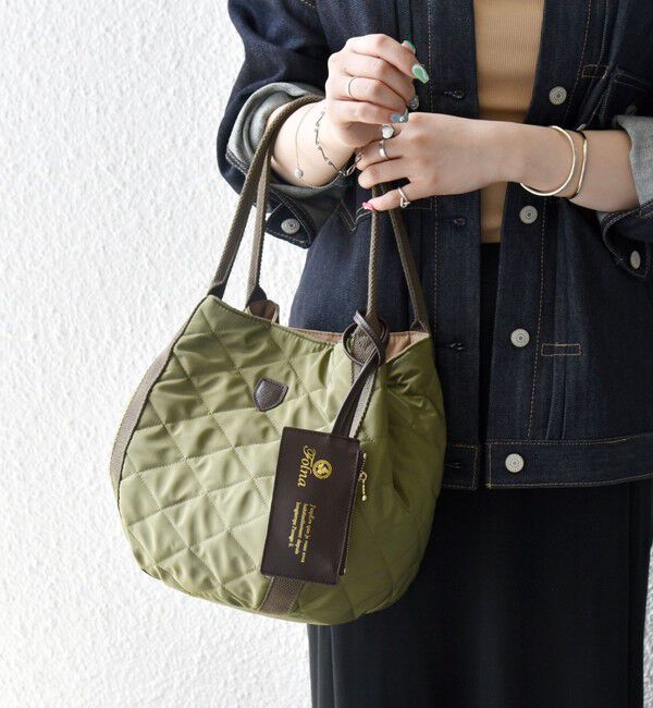 SHIPS any「【SHIPS any別注】Folna: 2WAY キルティング バッグ」|トートバッグ|オリーブ