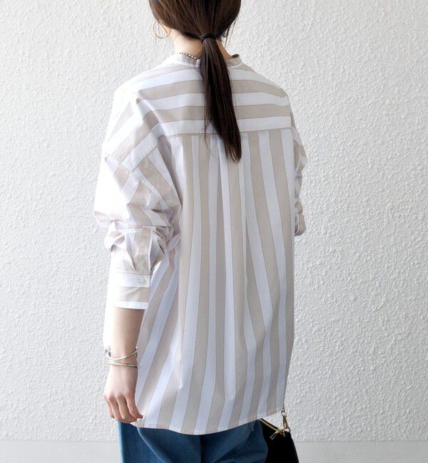 SHIPS any「SHIPS any:〈洗濯機可能〉REPREVE バンド カラー シャツ」|シャツ・ブラウス|