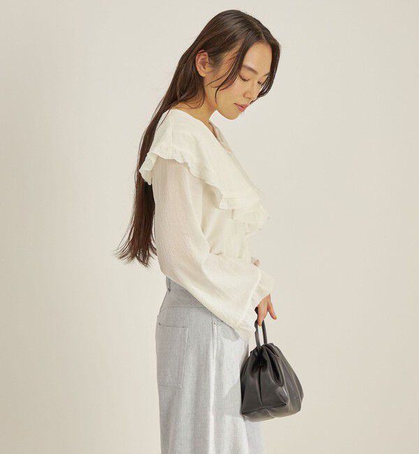 SHIPS for women「〈手洗い可能〉スムージーリップ ラッフル ブラウス ◇」|シャツ・ブラウス|