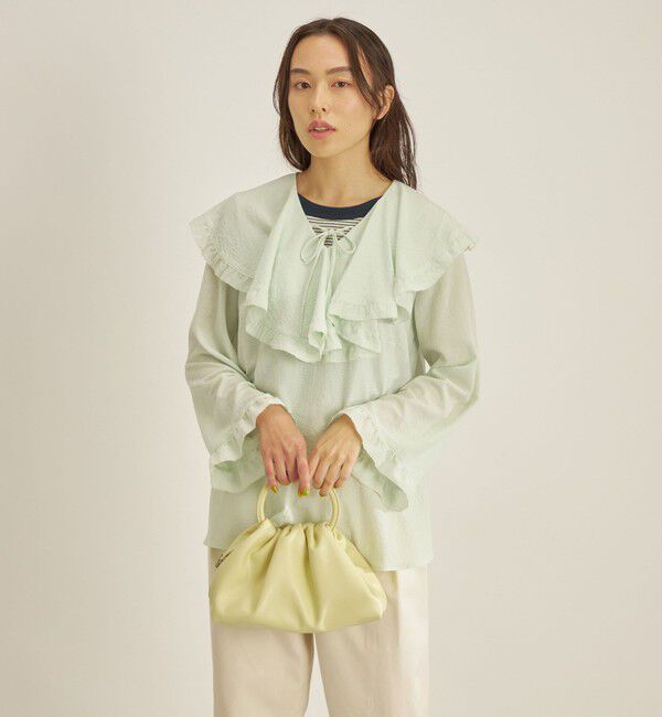 SHIPS for women「〈手洗い可能〉スムージーリップ ラッフル ブラウス ◇」|シャツ・ブラウス|