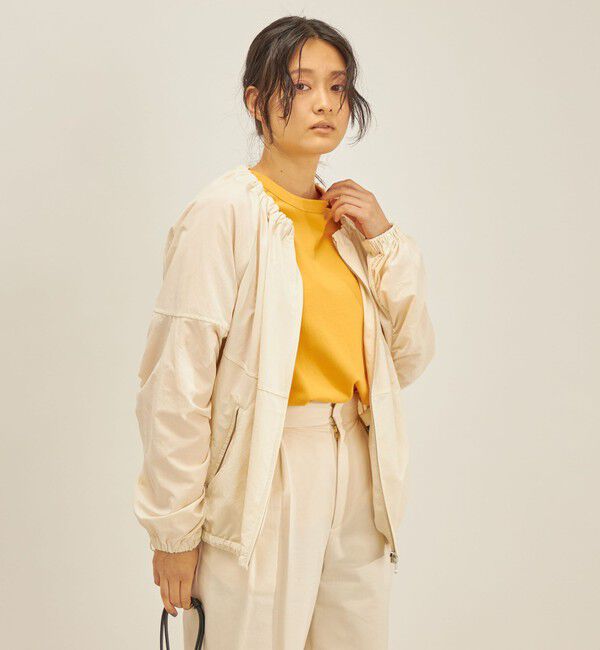 SHIPS for women「〈手洗い可能/撥水加工〉ナイロン ギャザー ショート ブルゾン ◇」|ブルゾン・スタジャン|